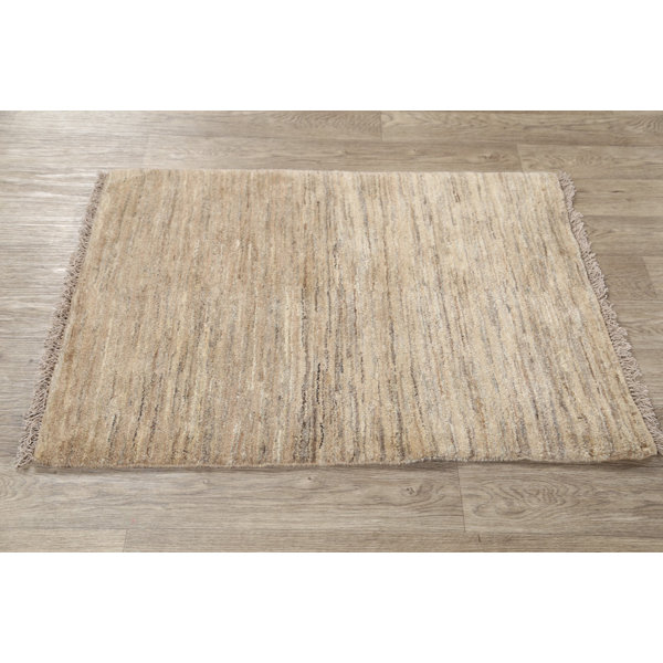 World Menagerie Kelsey Gabbeh Shiraz Persian HandKnotted Wool Beige